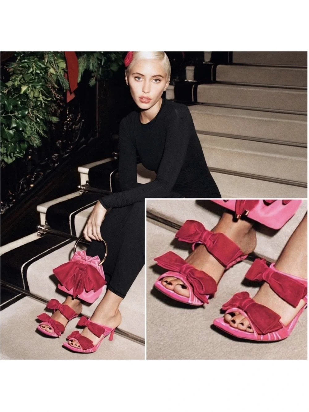 Like New JIMMY CHOO Flaca 100 Bow-Embellished Velvet Mules 36 $1,095